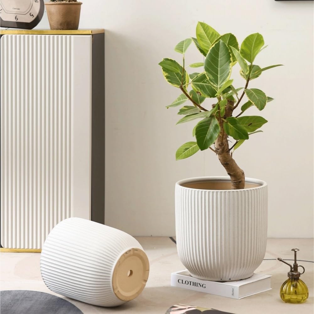 Okrągłe doniczki ceramiczne, donica na rośliny z otworem spustowym