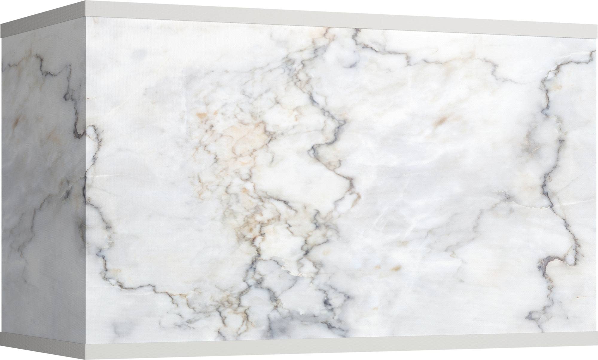 Rectangular Print Lamp Shade Marble Glow White Gray Large 17" Wide x 8" Deep x 10" High Spider with Replacement Harp and Finial Fitting - Giclee Glow