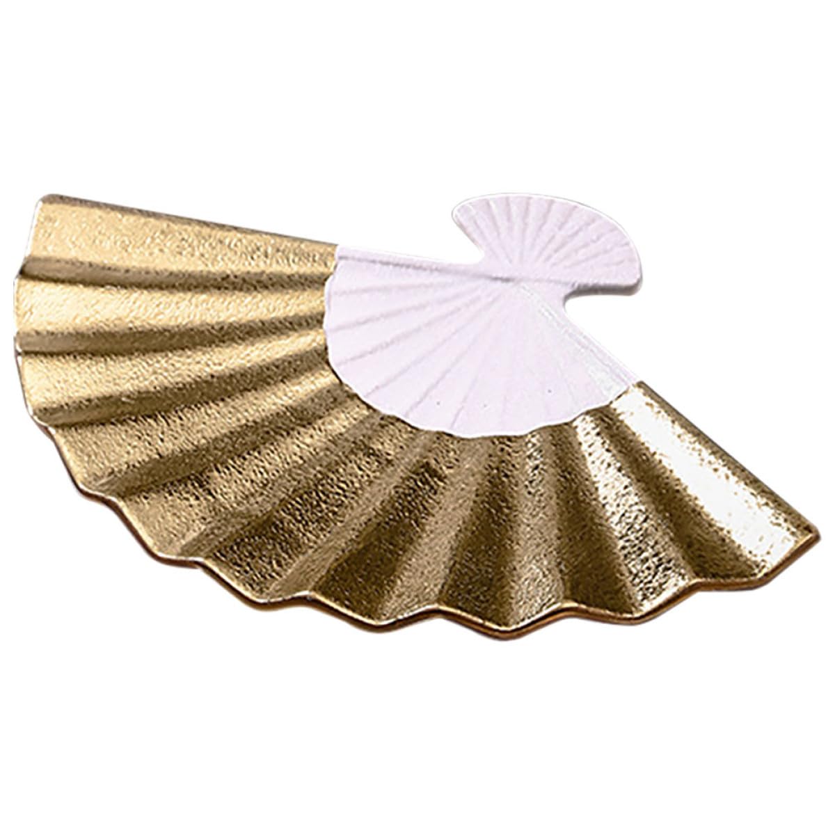 Ciieeo Plateau à Sushi en Céramique Électroplaquée 30 Cm Forme Éventail, Vaisselle Japonaise Polyvalente pour Sashimis, Salades, Restaurant et Maison, Assiette D'apéritif et Plateau