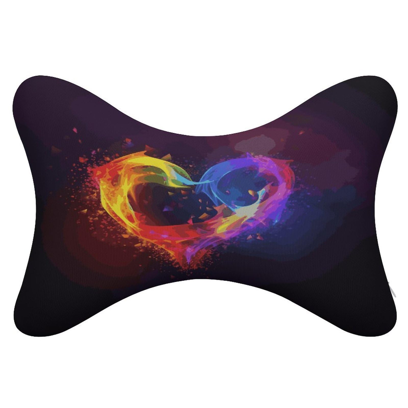 Khauerbc Style Rainbow Heart Car Headrest Pillow - 2 Pack,Neck Pillow With Washable Removable Cover,Car Travel Pillow For Car Bus Truck Driving Comfort