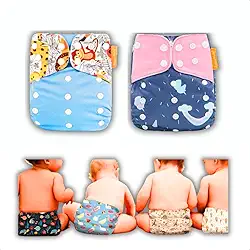 Kit 2 Fraldas Ecológicas De Pano Ajustáveis + 3 Absorventes (Menino)