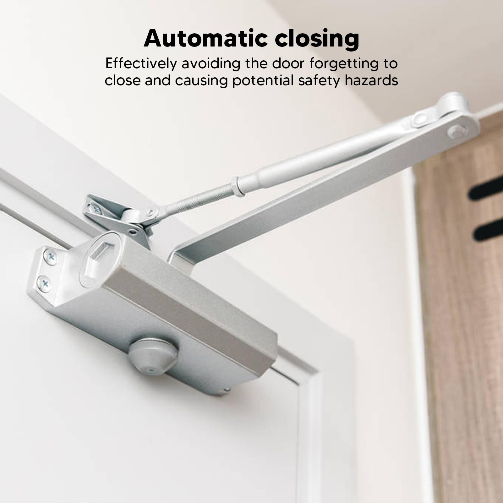 FTVOGUE Ferme-porte Automatique, Construction en Acier Inoxydable, Charge Réglable de 55 à 99 Lb, Idéal pour les Portes Lourdes