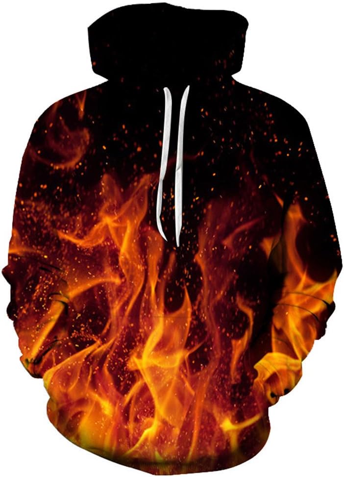 Fire Printed 3D Hoodies 6XL Sweatshirts Quality Hooded Jacket Novelty Streetwear Fashion Casual Pullover XL