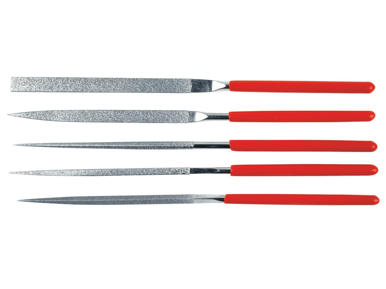 Cooksongold Expert Swiss Diamond Needle Files Set Medium Grit, 140 mm - 5 Pieces