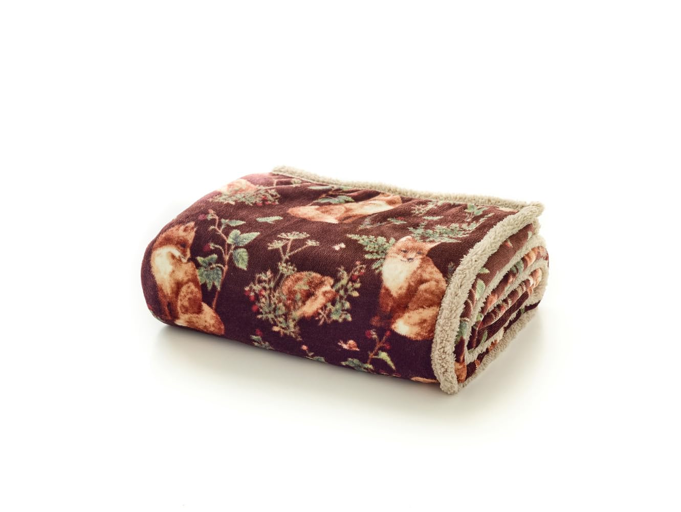 Deyongs Woodland Wildlife Throw - 140 x 180cm - Red - Polyester - Forest Animal Print