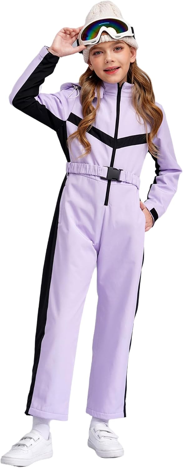 Kids Boys Girls Snowsuit One Piece Ski Suit Waterproof Winter Snow Suits Overalls Jumpsuit