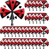 Taiyin 24 Pcs Casino Paper Fans Party Supplies Decorative Folding Handheld Fans Favors for Summer Holiday Wedding Birthday Gifts Party Supplies