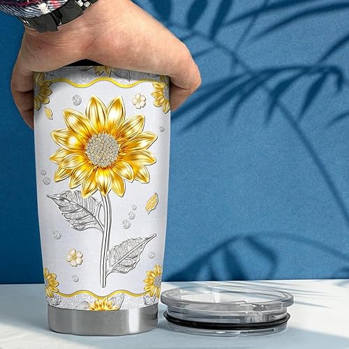 Miniatura 10 de SANDJEST Vaso de elefante con diseño de madera, de 20 onzas, con tapa, regalo para mujeres, niñas, hijas, hermanas, amantes de los animales,