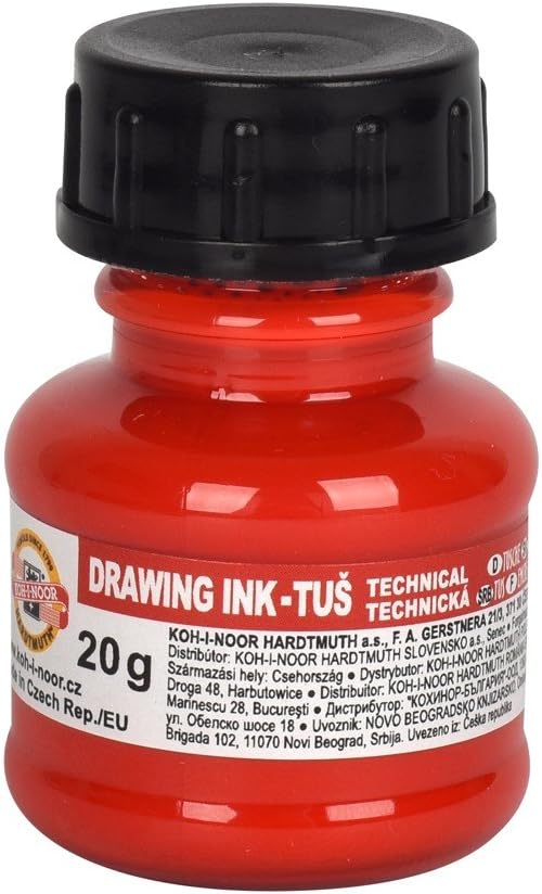 KohINoor 141700402LP 20 g Technical Drawing Ink Red