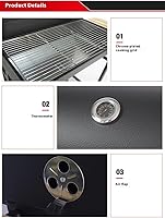 Vista 8 de Charcoal Grill with Two Side Tables, Heavy Duty Steel BBQ Grill for Outdoor Picnics, Backyard Patios and Parties