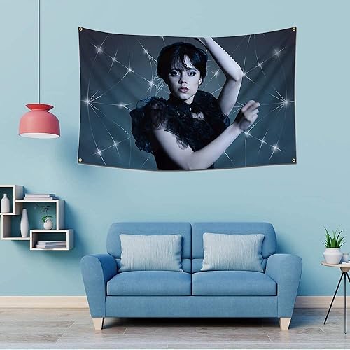 Miniatura 2 de kruboy Wednesday's Addams - Bandera de tapiz de baile de 3 x 5 pies, póster para decoración de pared de dormitorio de hombre