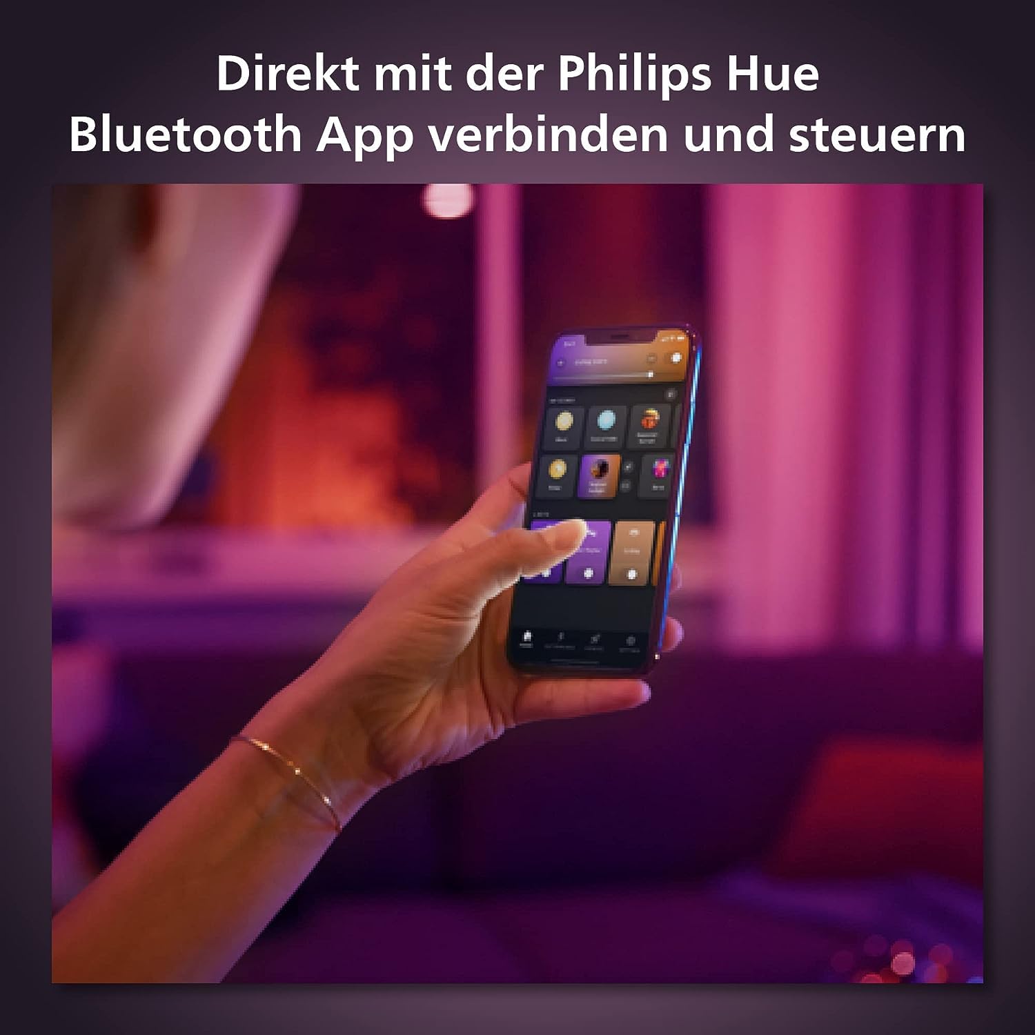 PHILIPS Hue Perifo railverlichting muur 2-spots gradient light tube zwart basisset