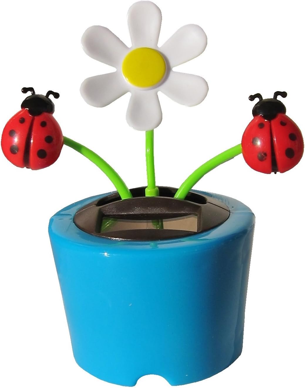 Solar Powered Dancing Daisy with Lady Bugs - Blue