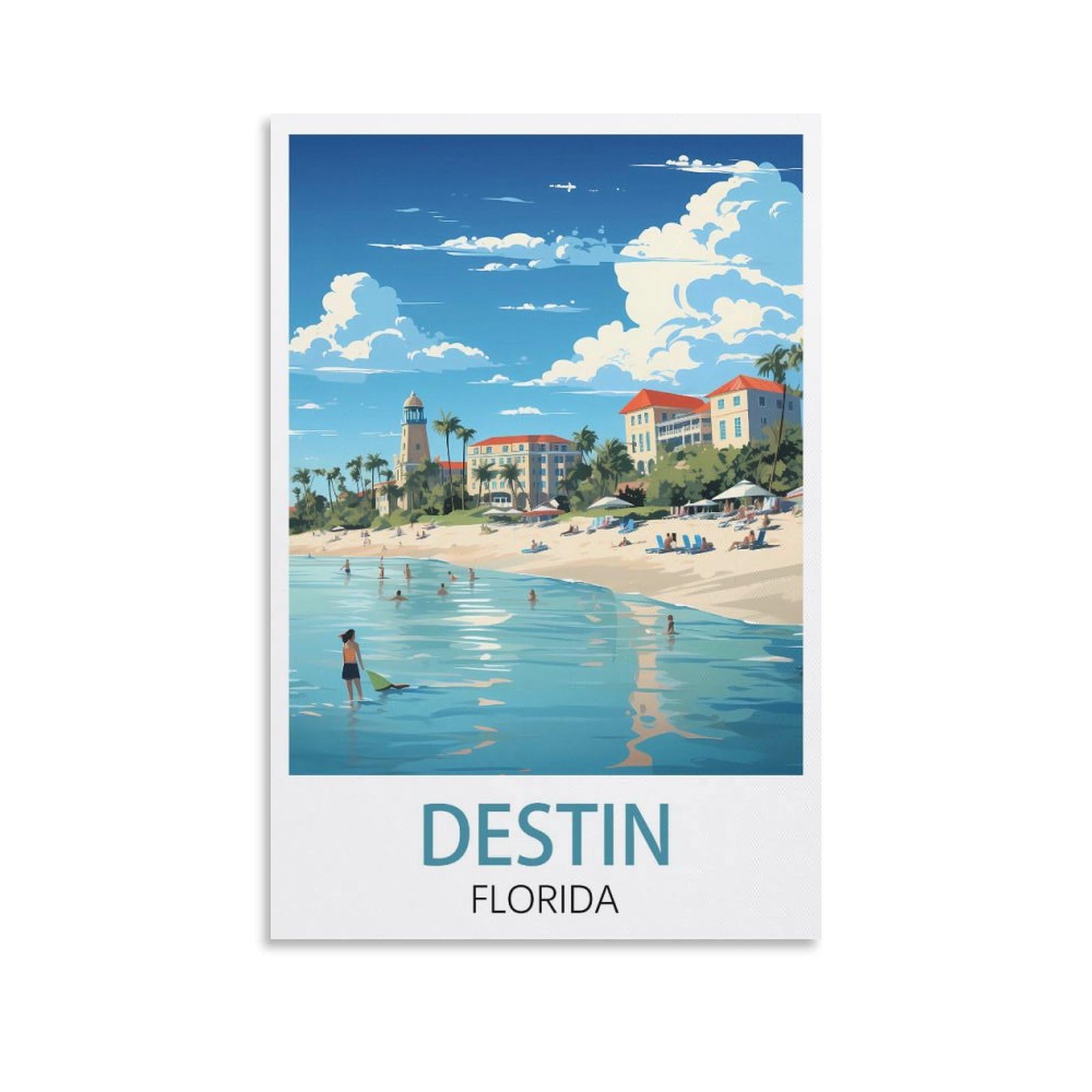 Metal Tin Sign Tin Sign Metal Retro Art Wall Poster for Home Club Garden Decor Destin Florida Posters 30x30cm