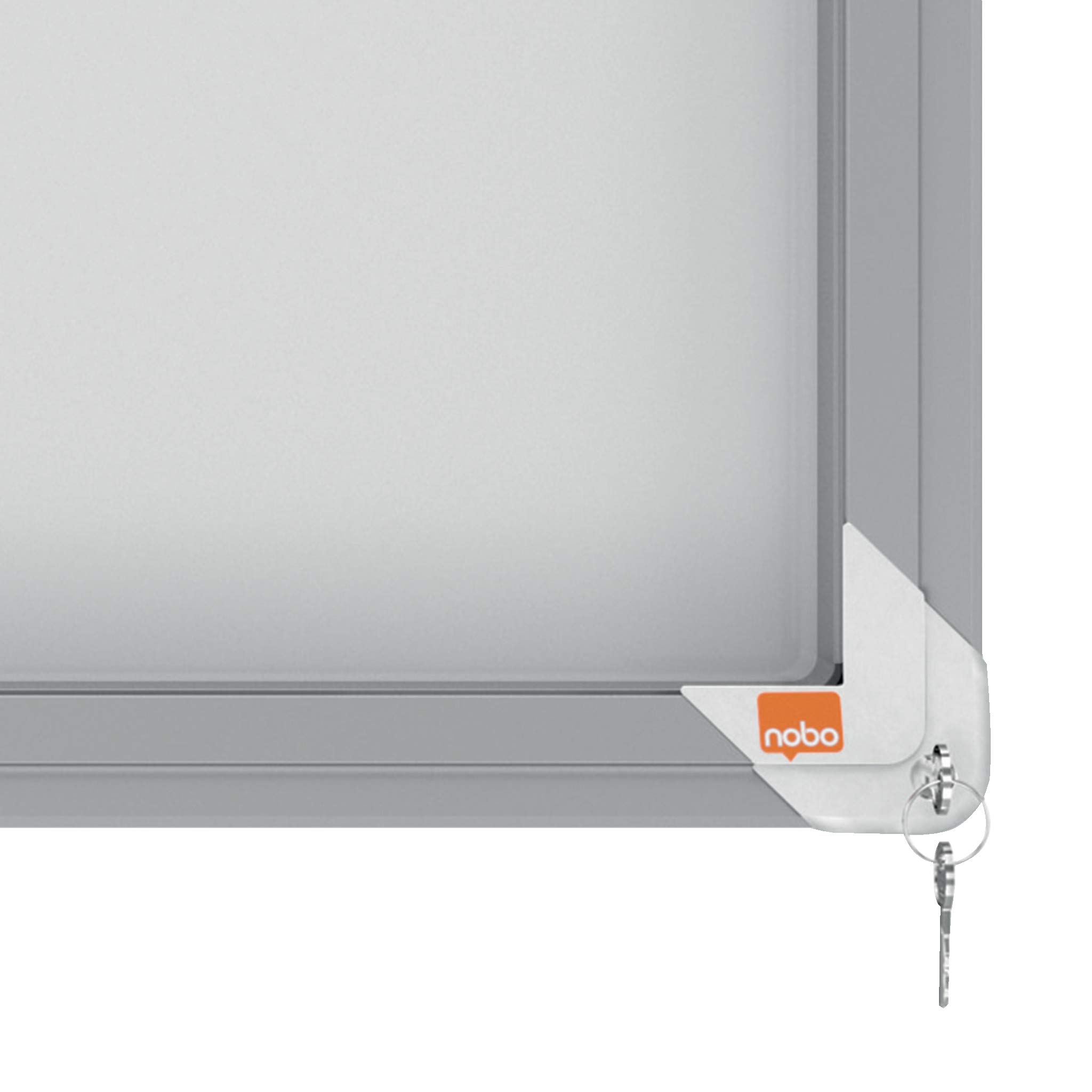 Nobo Bacheca Magnetica ad Ante Scorrevoli con Serratura, 8 x A4, Gamma Premium Plus, Bianco, 1902569