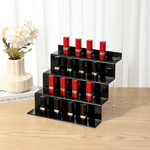 Miniatura 4 de ihomecooker Estante de exhibición de acrílico de 4 niveles 9x6 '' (2P-12x9-Negro)
