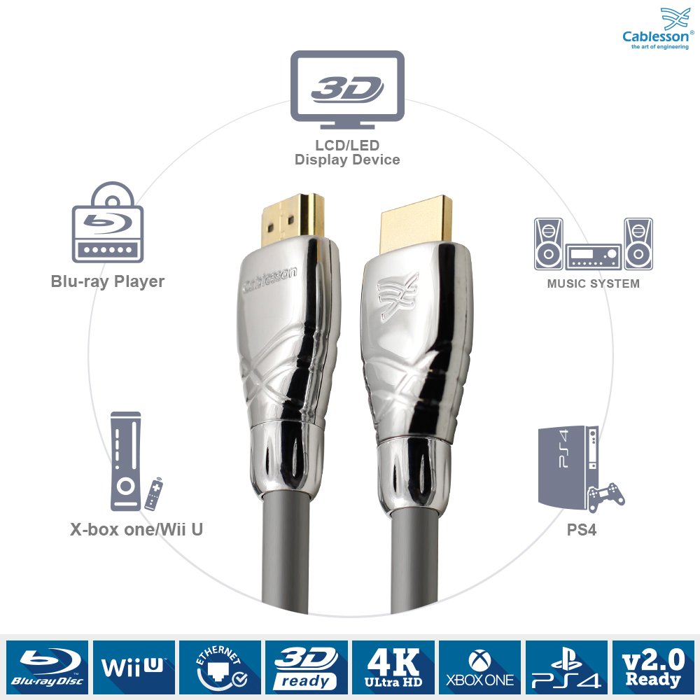 Maestro 5m / 5 metres High Speed HDMI Cable with Ethernet (Version 1.4, Sky HD, Virgin HD, 3D Ready with Audio Return and Ethernet Channel) - 1.4a Version, 21.6 Gbps