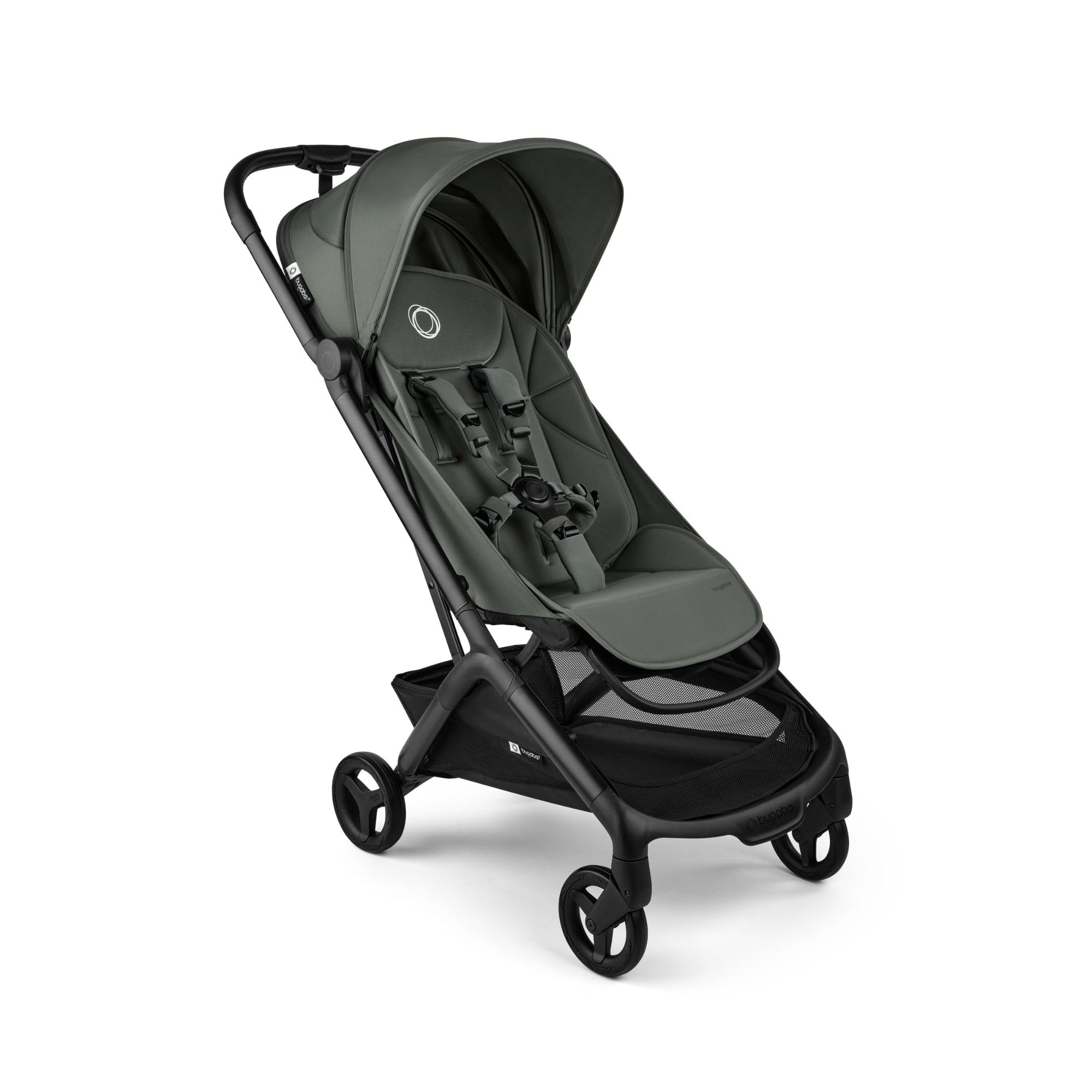 Bugaboo Butterfly 2 Silla de paseo de viaje, Tamaño Cabina de avión, Sillita Ligera Portátil y Plegable a una Mano, con Asiento Reclinable, Cesta de Almacenaje, Correa de Transport - Forest Green