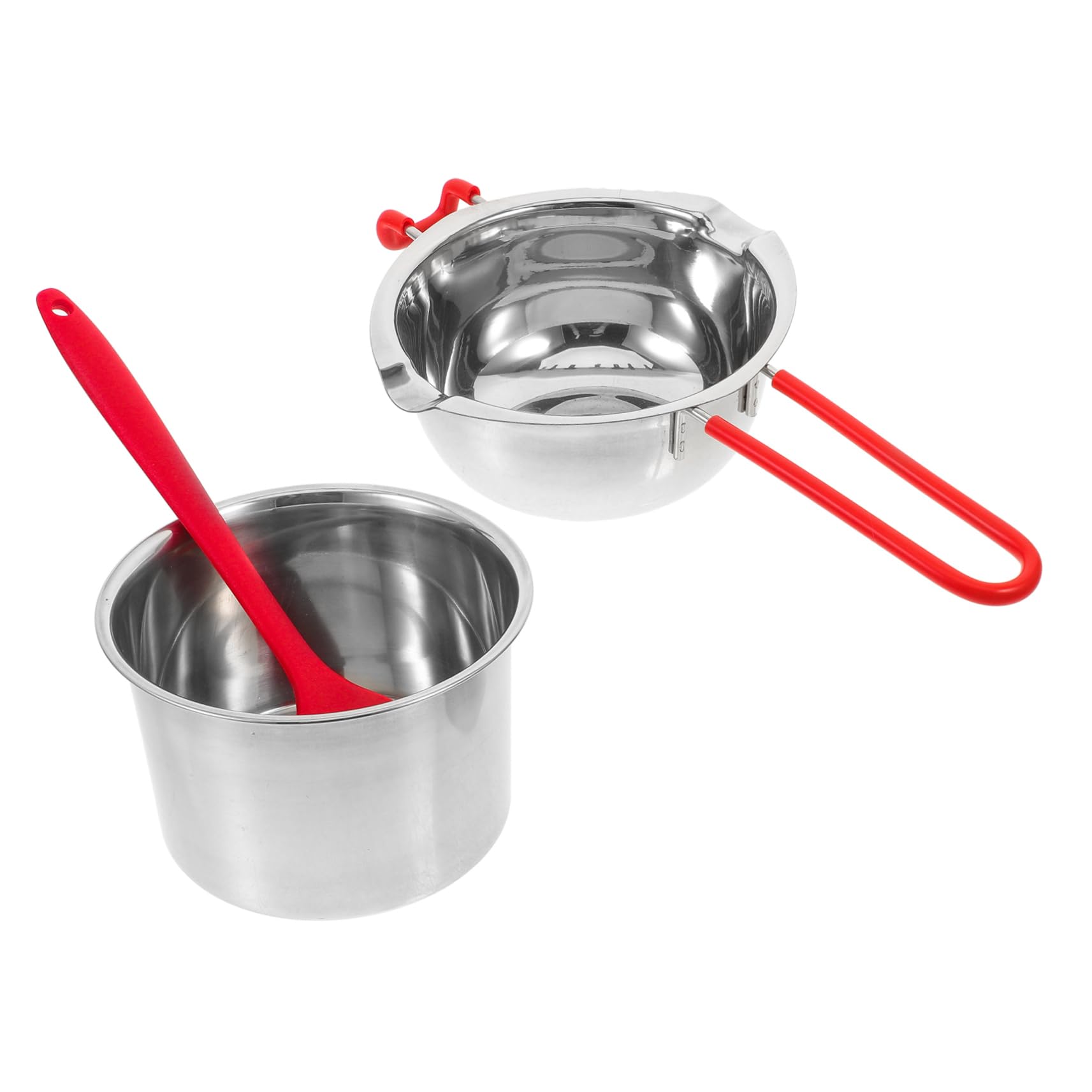 CIYODO 1set Stainless Steel Chocolate Melting Pot Double Boiler for Candle Candy and Dessert Melting Includes Scraper and Outer Pot for Home Baking and Cooking