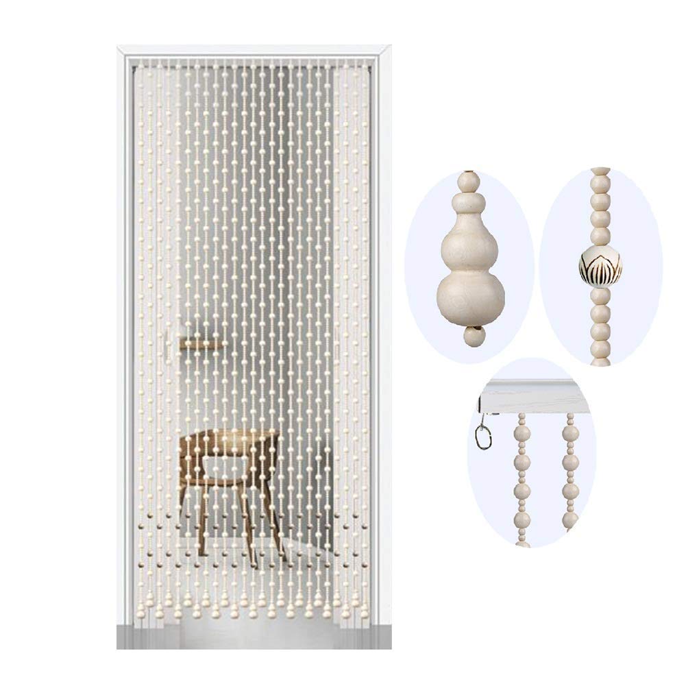 Rideau de perles de bois pour porte de dressing et séparation de studio cocooning