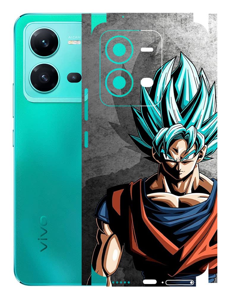 AtOdds - Vivo V25 (5G) Mobile Back Skin Rear Screen Guard Protector Film Wrap (Coverage - Back+Camera+Sides) (Goku)-image-35