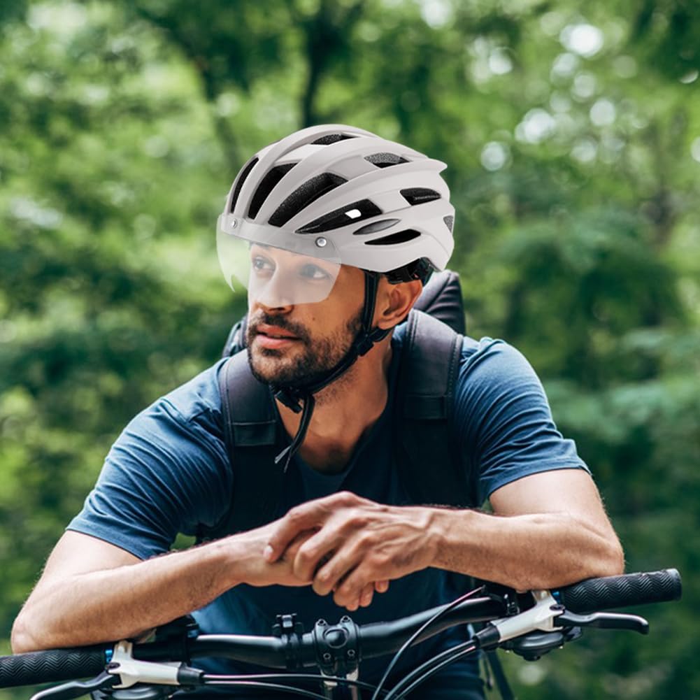 Cerioll Lunettes Magnétiques, Visière De Lunettes De Casque De Vélo Magnétique Détachable, Coupe-vent pour Casque de vélo Sport Sécurité Vélo(Le pôle est Négatif)