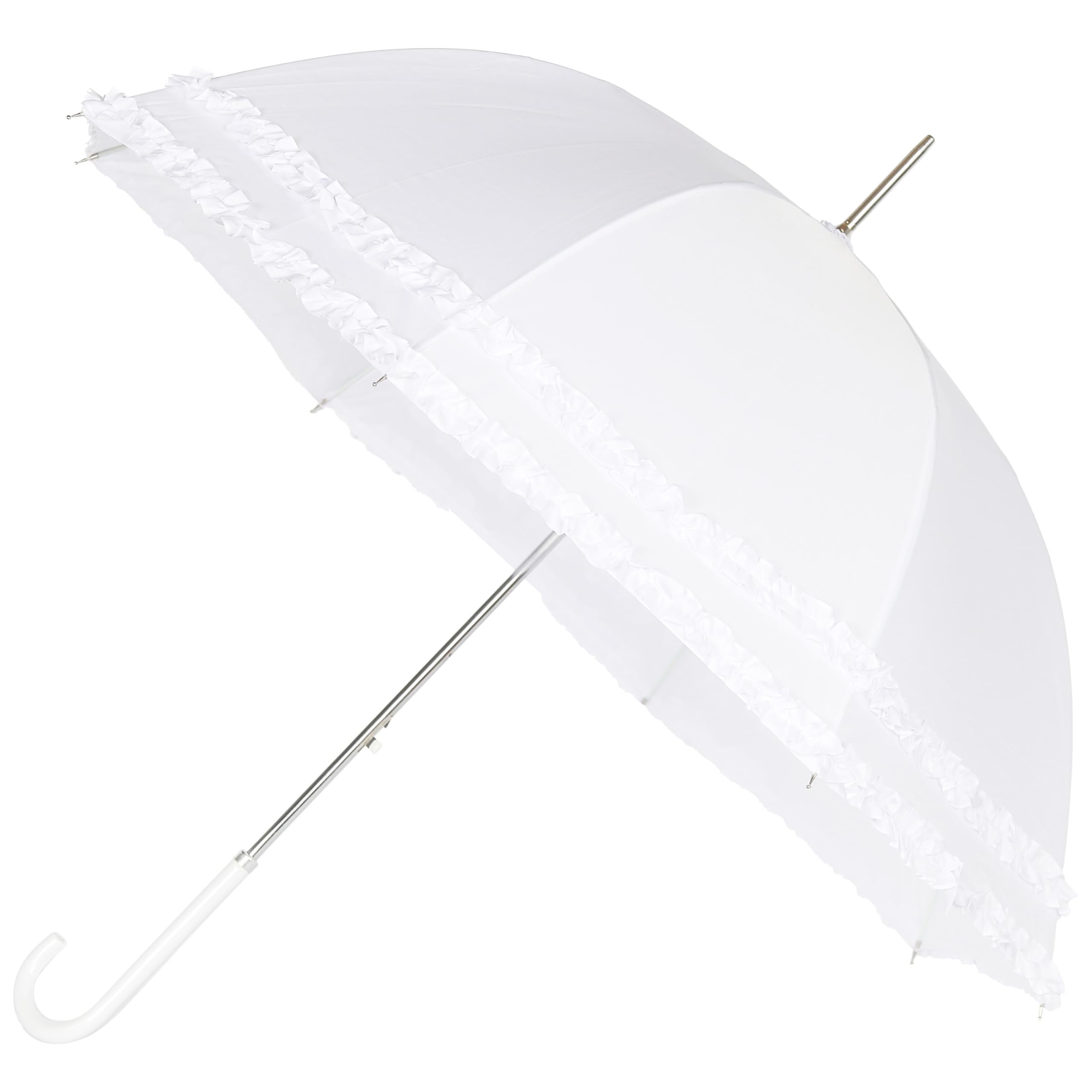 A2Z Ladies Bridal Walking Umbrella Double Frill Dome Brolly Stylish Ruffle Lace - Umbrella Romantic Ruffle