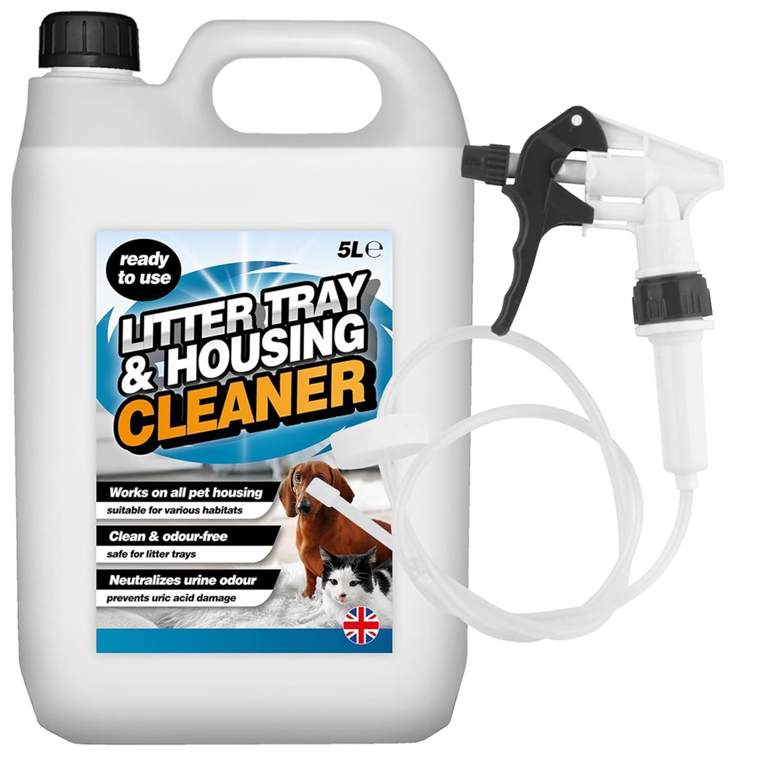 Pluto Packaging 5L Odour Free Litter Tray & Housing Cleaner