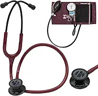 Kit Estetoscópio BIC Eternity + Esfigmomanômetro Pamed Com Bolsa - Enfermagem e Medicina (VINHO BLACK)