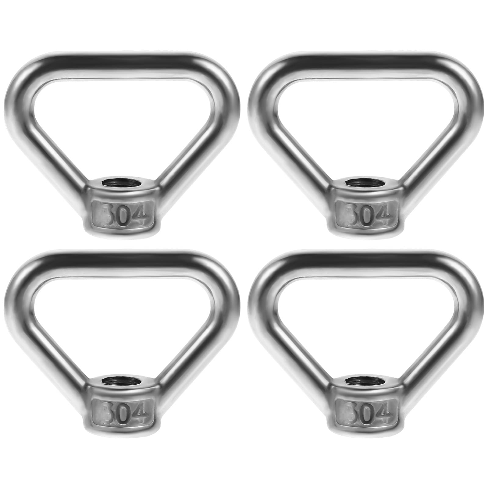 4pcs Eye Nut Heavy Duty Nut Stainless Steel Fastener Lifting Ring Nut Screw Fastener Stainless Steel Nut Female Thread Nut Threaded Nut Lifting Nut Triangle Shaped Nut