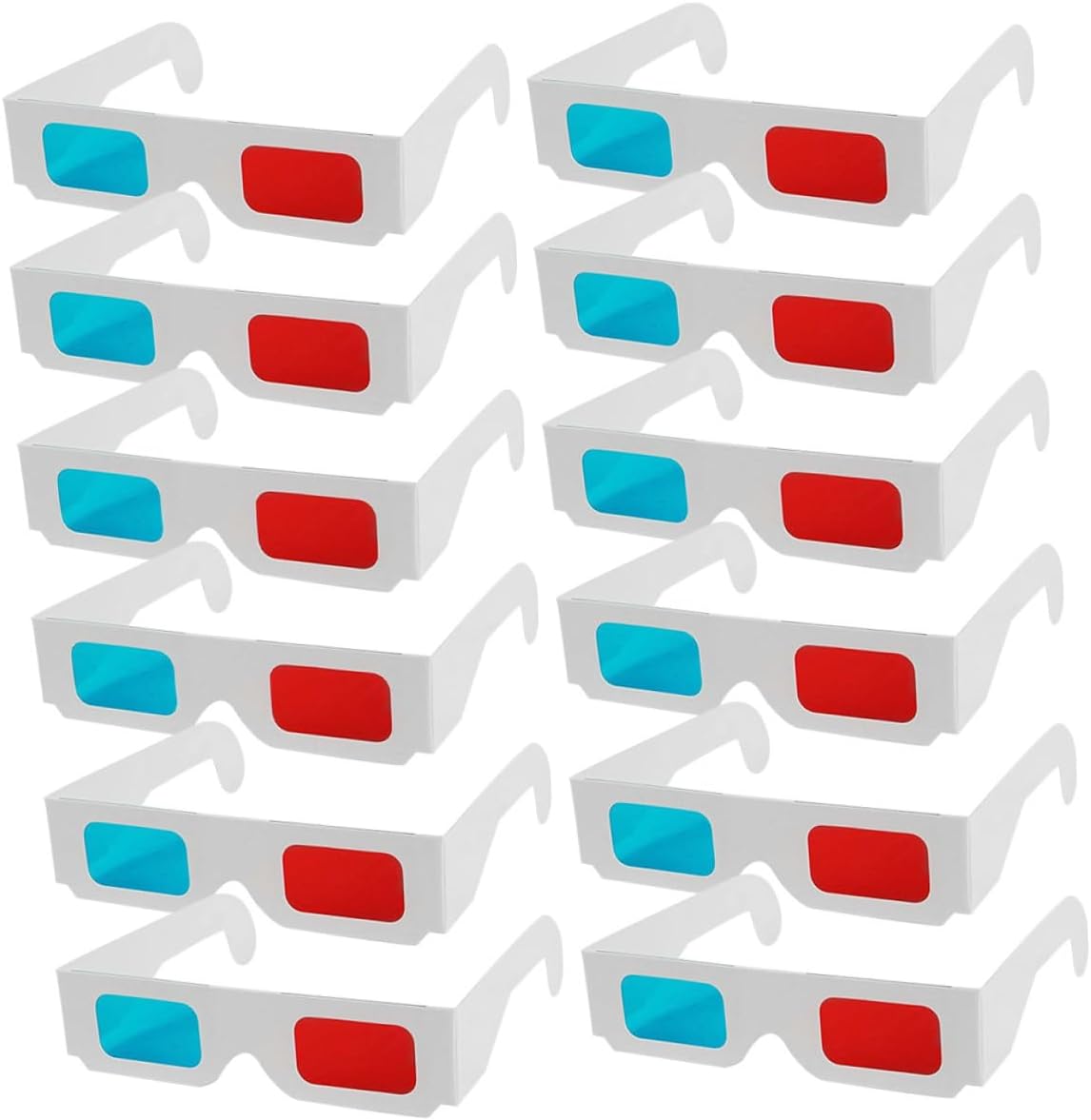 Vaguelly 70pcs 3D Anaglyph Cardboard Glasses Red and Blue Paper Eyewear for Movies and Home Theater Viewing, Lightweight Disposable Glasses for Party and Educational Use