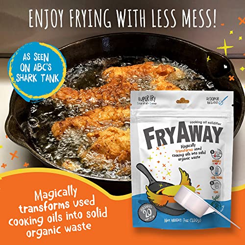 Fryaway Super Fry Cooking Oil Solidifier, Solidifies Up To 20 Cups - Plant-Based Cooking Oil Solidifierpowder That Turns Used Oil To Hard Oil And Organic Waste - Easy To Use, Made In The Usa #TOP1