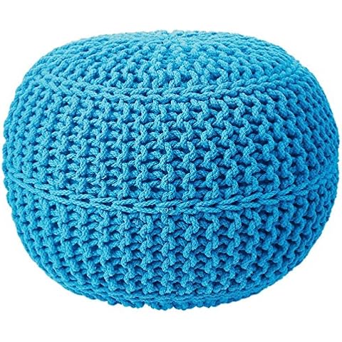 Artistic Fashionista Luxurious Cushioning Comfort And Plush Durability 100% Cotton Handmade KNITTED OTTOMAN POUFFE Foot Stool Seat Suitable Cover