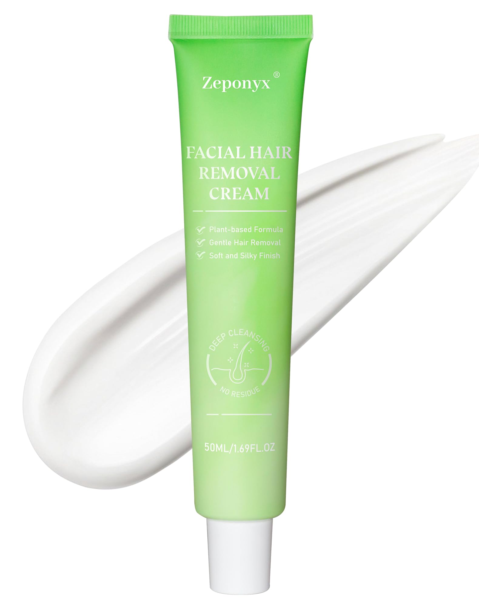 Facial Hair Removal Cream for Women - Gentle Painless Hair Remover for Upper Lip Chin Sideburns 4-Minute Quick