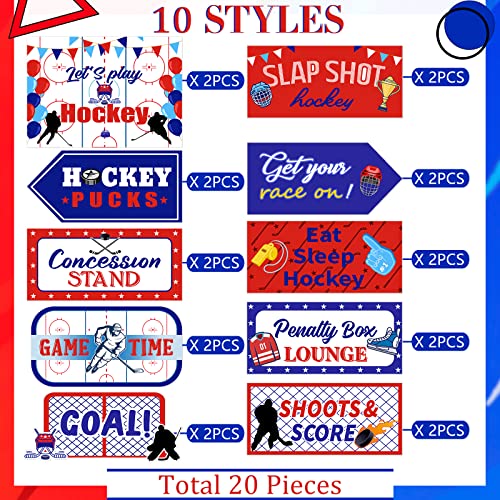 Image of Gueevin 20 Pcs Party Supplies Decorations Home Sign Cutouts for Bulletin Board Party Decorations Supplies(Hockey)