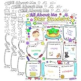 Fancy Land All About Me Student Posters Classroom Supplies Star Student Posters for Elementary Kids to fill in The First Week of School Large Size 17” x 22”
