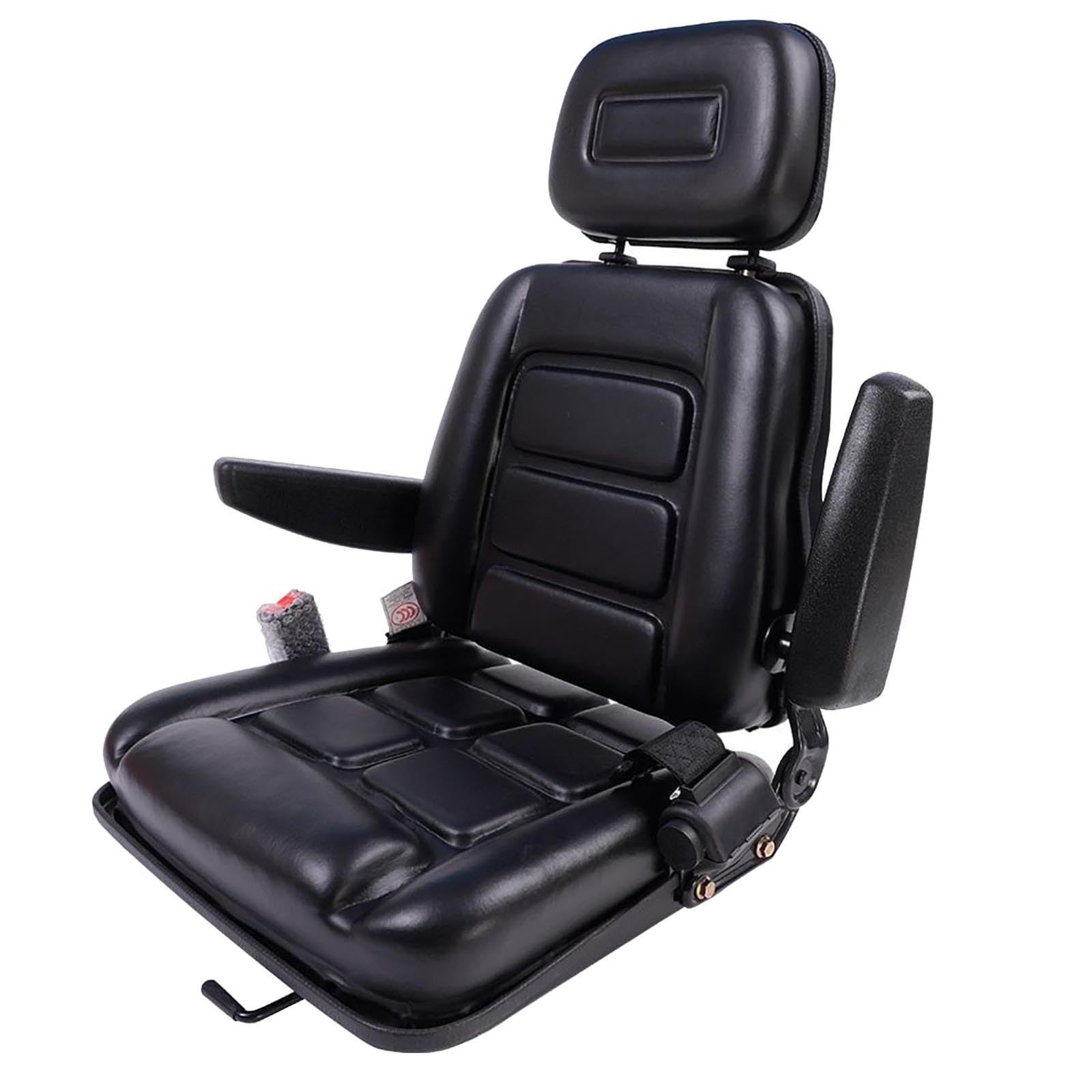 Asiento Universal para Tractor Asiento para Montacargas Respaldo Ajustable y Reposacabezas Reemplazo de Asientos para Cortacésped