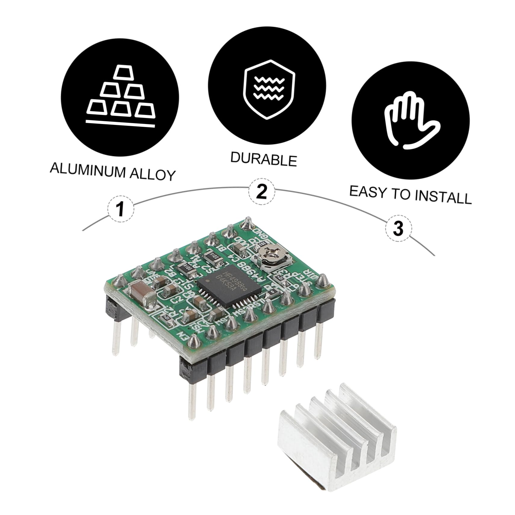 Lot 5 Drivers DRV8825 Avec Dissipateur - Module Contrôle Moteur Pas à Pas Pour Imprimante 3D