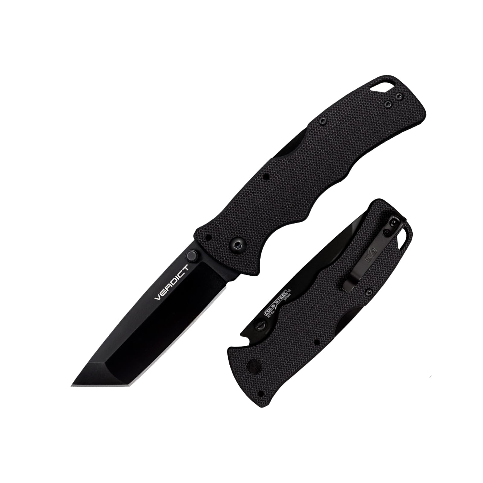 Cold Steel Verdict 3'' AUS10A Tanto Point Blade 4.25'' G-10 Black