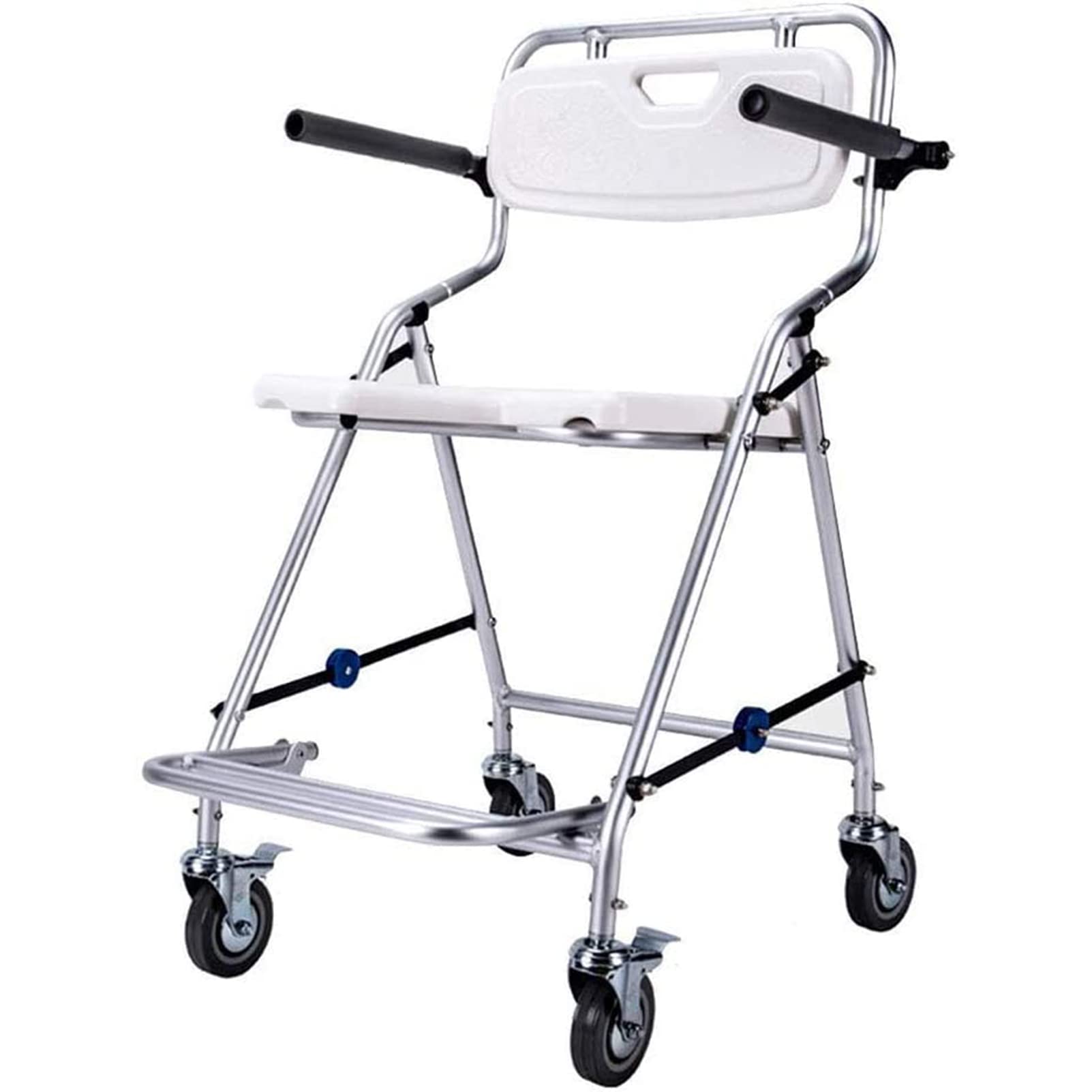 Gthtuhfd Women's 1 Commode Chair Bath Shower Chair With Armrests And Wheels, Folding Non-Slip Patient Toilet Wheelchair, For Handicap, Elderly, Injured Disabled, Up To 20Kg