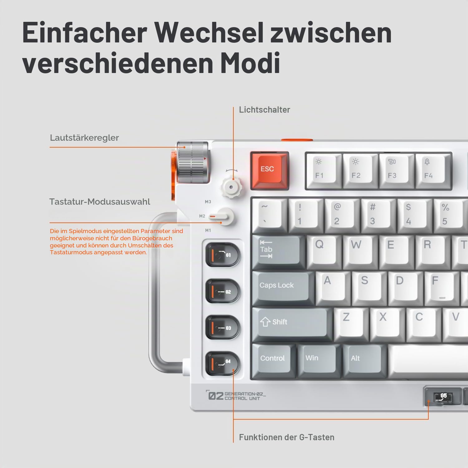 nuphy Field75 HE V2 Magnetische Tastatur,75% Layout,kabelgebundene Gaming-Tastatur,Drehregler für Lautstärke,Hall Effect Keyboard, Einstellbarer Auslösepunkt,8000Hz,Rapid Trigger,（Magnetic Silver）