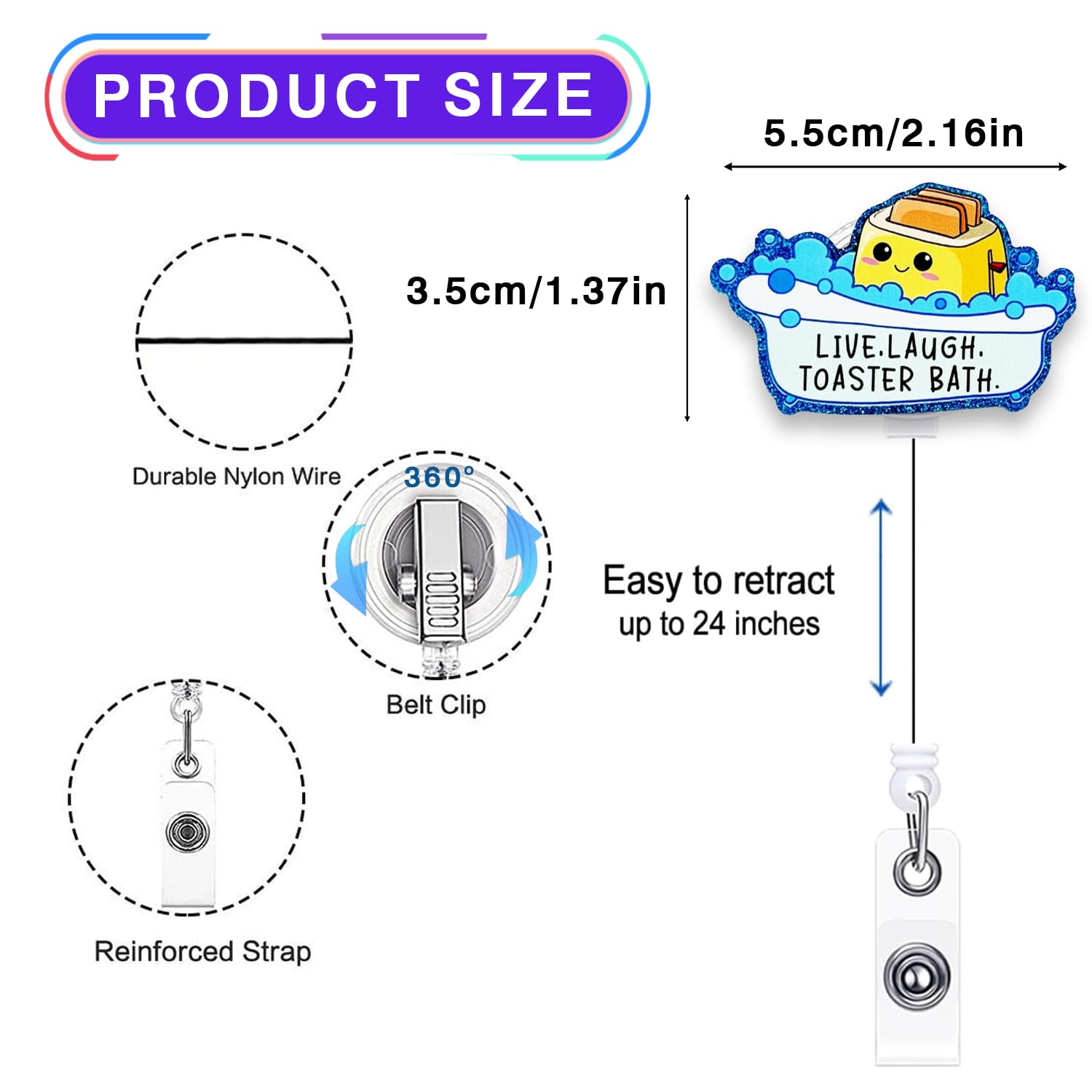 Funny Nurse Badge Reel - 'Don't Hate Me Because I'm A Little Cooler' Retractable ID Holder With 24" Cord & Alligator Clip - View #10