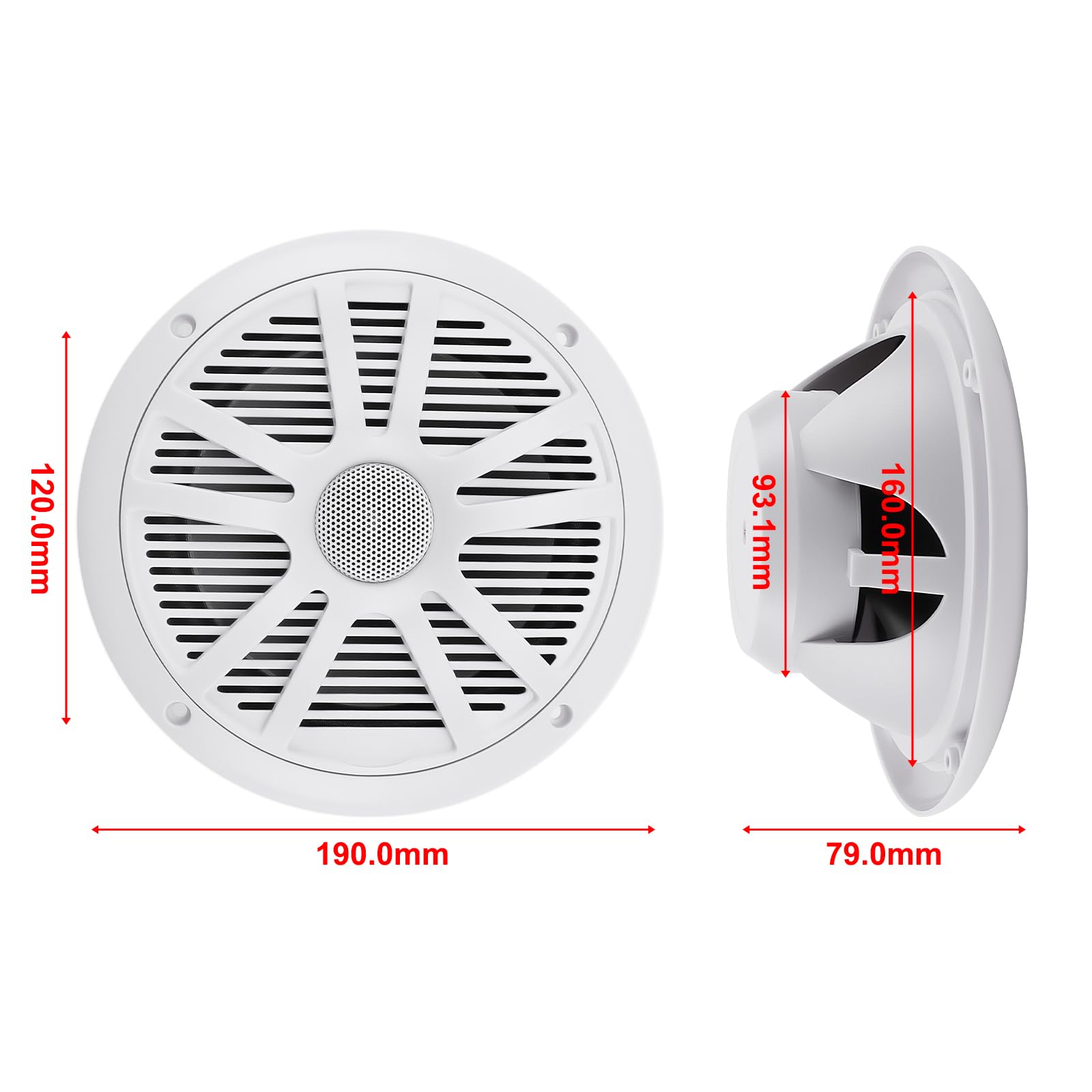 Altavoz marino para exteriores impermeable y resistente a la intemperie, los altavoces integrados proporcionan protección impermeable, evitando el viento y la lluvia