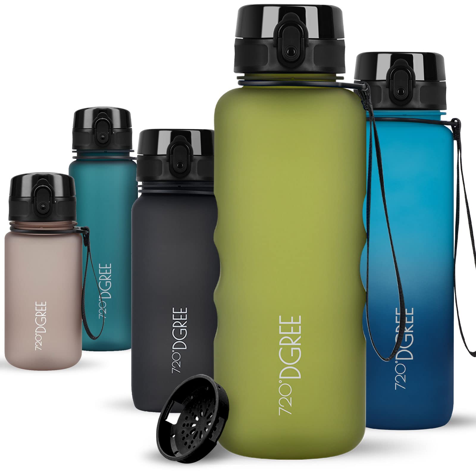 720°DGREE Water Bottle 1.5l “uberBottle“ softTouch +Sieve - BPA-Free, Leakproof, Reusable Drinking Bottle - XL Sports Bottle for all Day Hydration, Gym, Fitness, Office, University, Hiking, Travel — image 1