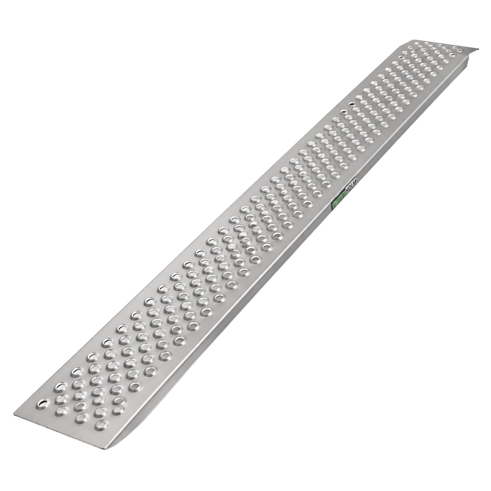 TRUTZHOLM 2X Auffahrrampe Alu 200 cm Auffahrbreite 22 cm Tragkraft 200 kg/Stück 400 kg Gesamttraglast gelochte Lauffläche Rampe starr für Fahhrad E-Bike Verladerampe für leichte Motorräder Mopeds