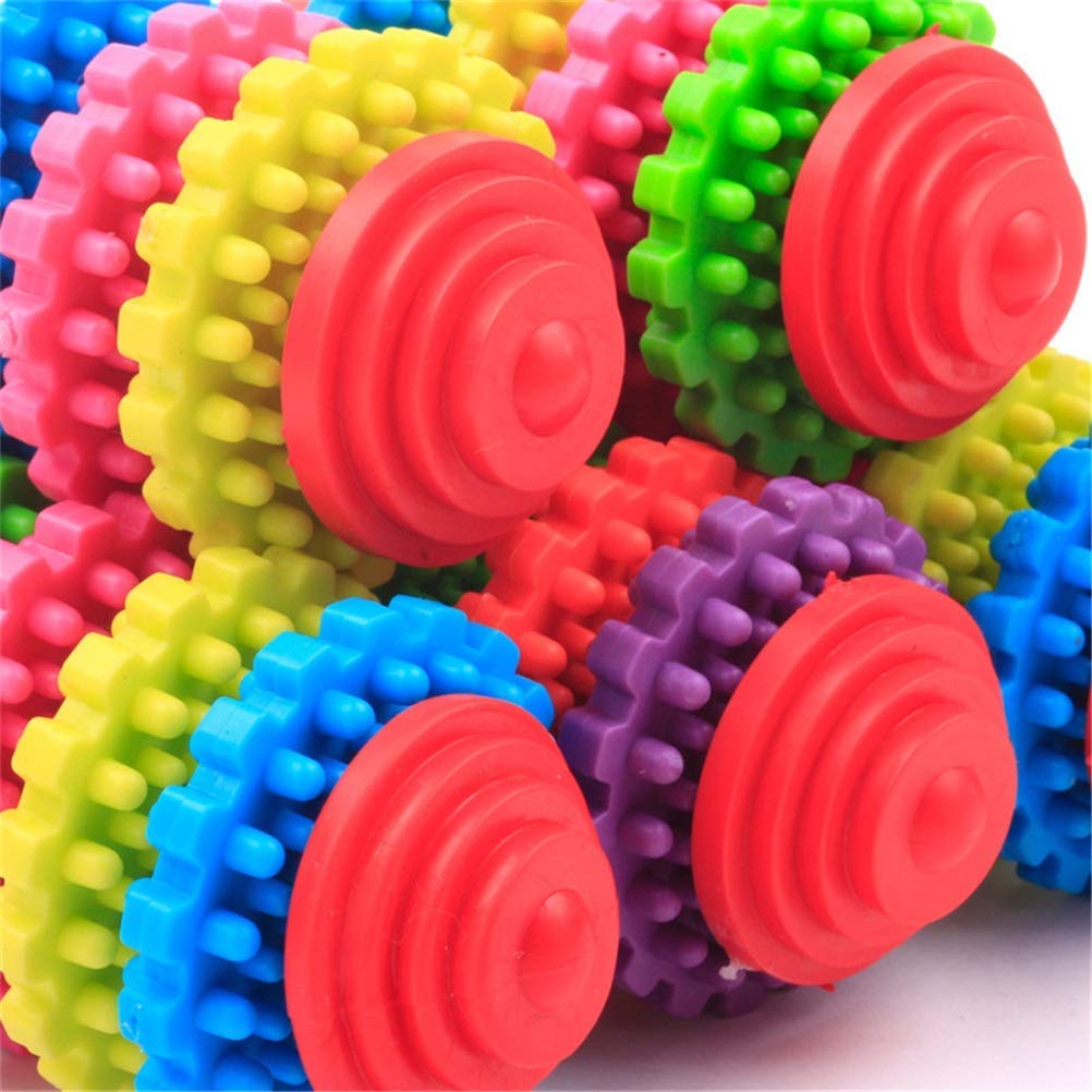 MU Durable Salud Engranaje Goma Dentición Dientes de Goma Mascota Perro Gato Juguetes Mascota Dental Perlopista Perro Masticar Juguetes para Pequeños Perros S Suministros para Mascotas,7 Colores