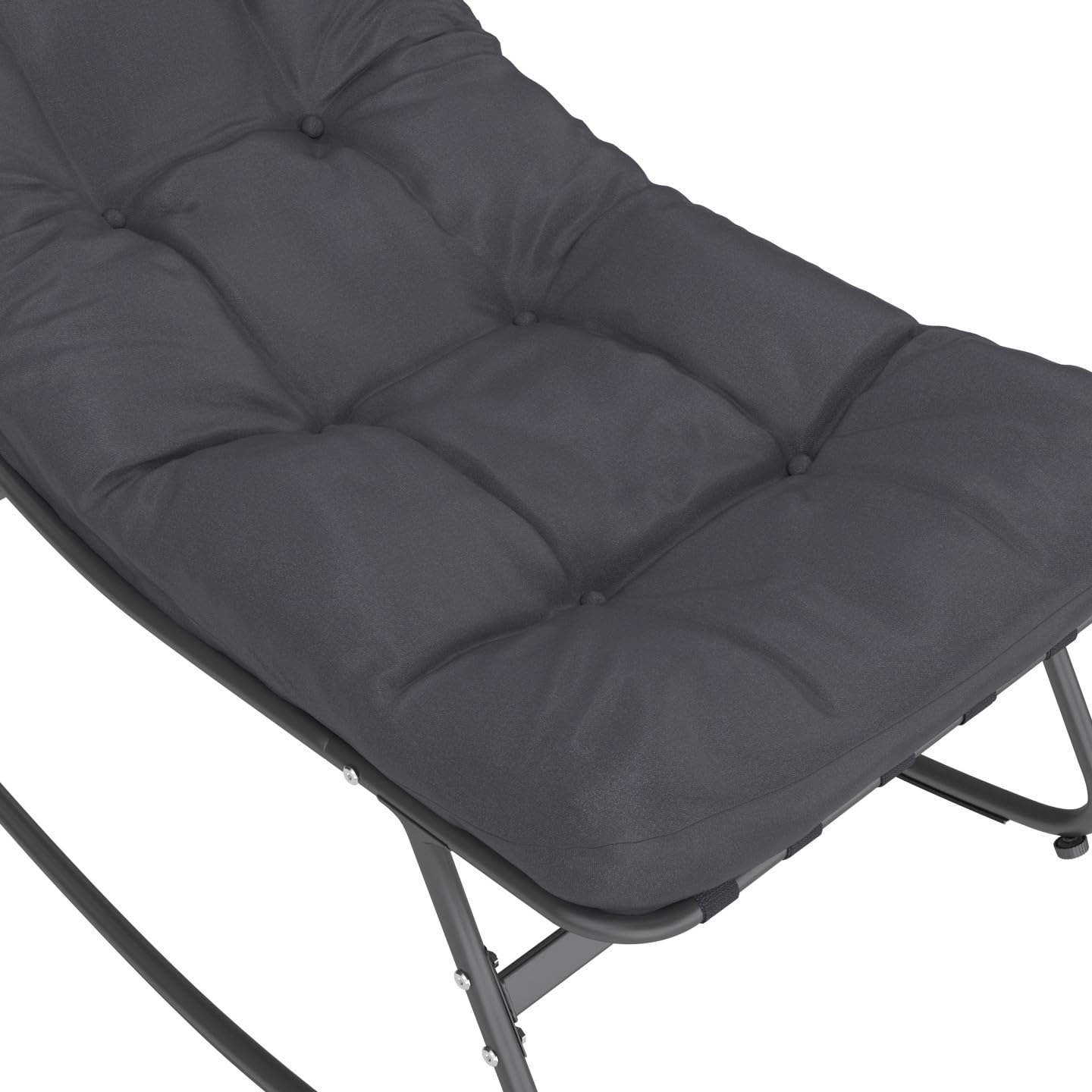 IDMarket - Juego de 2 sillas de jardín con mecedora Arona gris antracita cojín gris