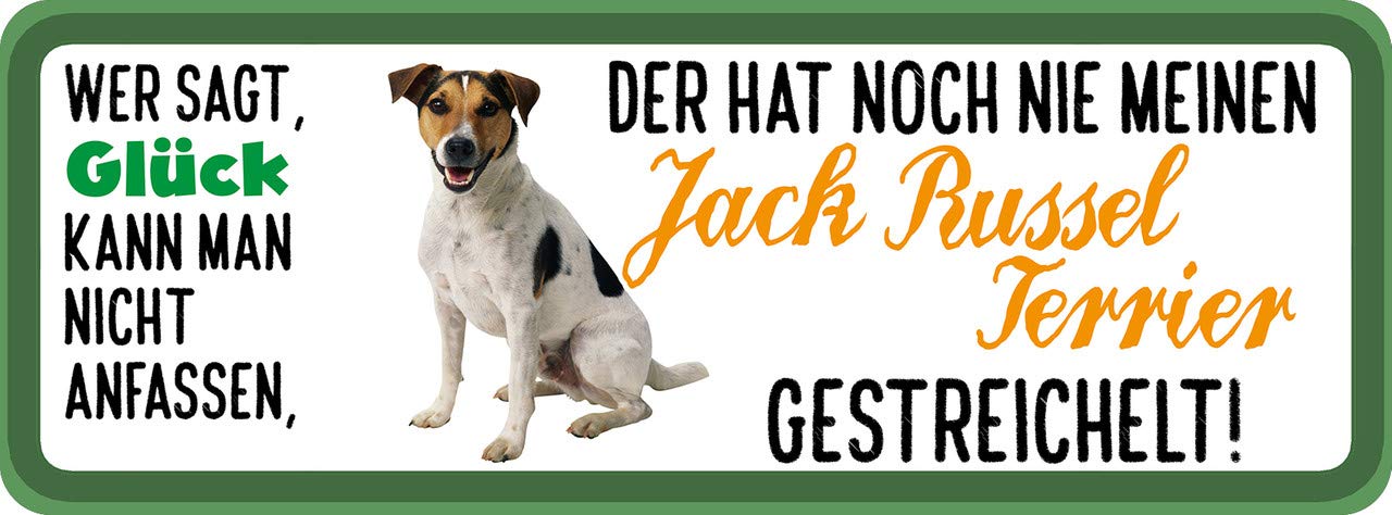Targa in Metallo generica 20 x 30 cm Questa casa Guarda Un Jack Russel Cane Metallo Scudo