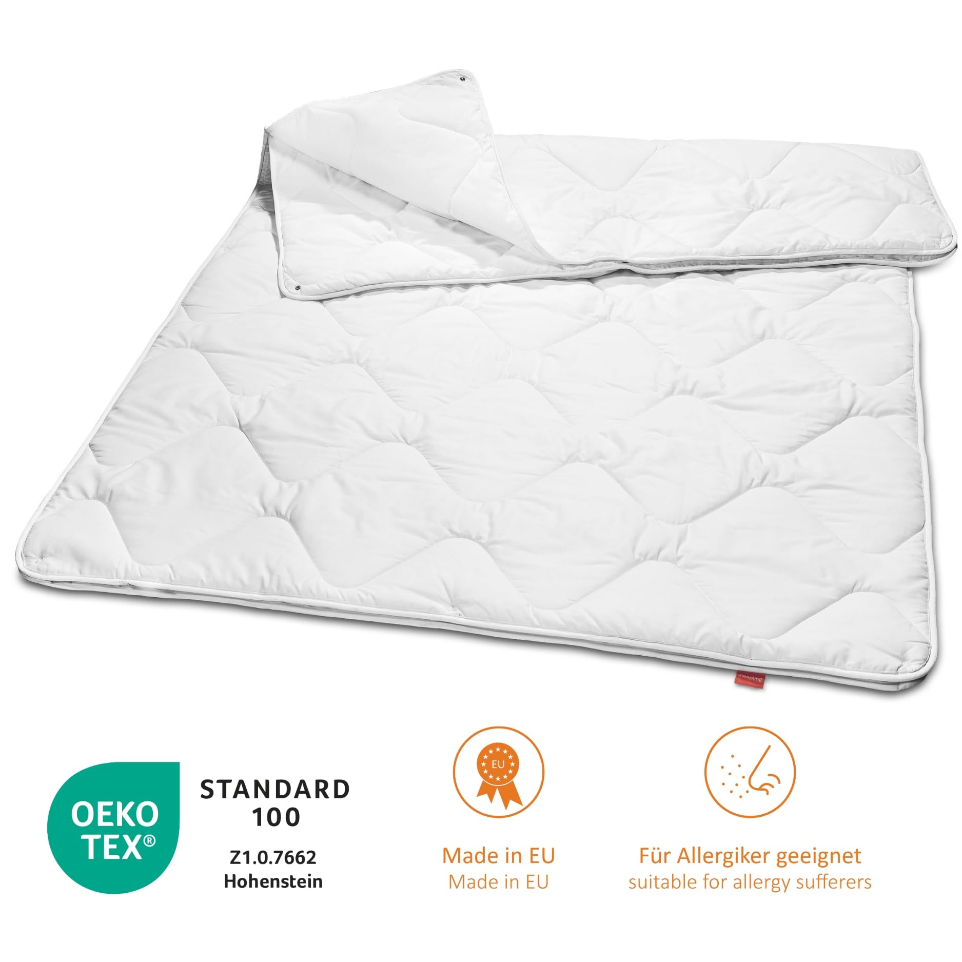 sleepling 196276 Couette 4 Saisons pour Toute l'année (Remplissage 1.095 + 1.800 GR.), 100% Microfibre, 240 x 260 cm, Blanc
