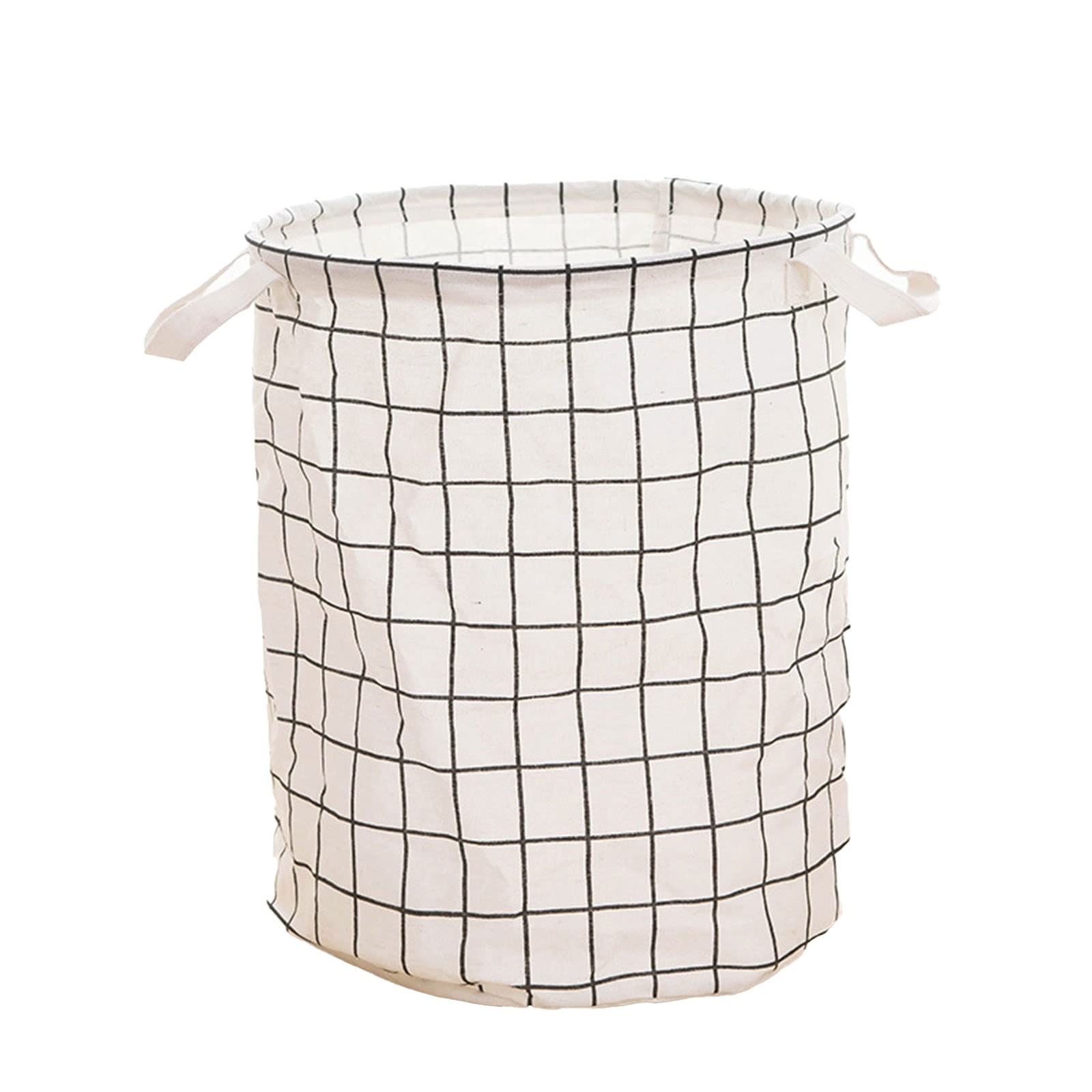 Lavandería Ropa de algodón y lino Cesta de ropa sucia Cubo de almacenamiento impermeable redondo plegable Ropa Almacenamiento de gran capacidad Hogar Cesta de ropa grande (Color : Verde) (Blanco)